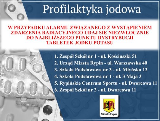 Punkty dystrybucji jodku potasu w Rypinie - działania profilaktyczne